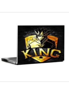 بي.بي أوريجنال ديزاين ملصق واقٍ للابتوب بطبعة كلمة "King" للابتوب بمقاس 15.6 بوصة أسود/ أصفر 