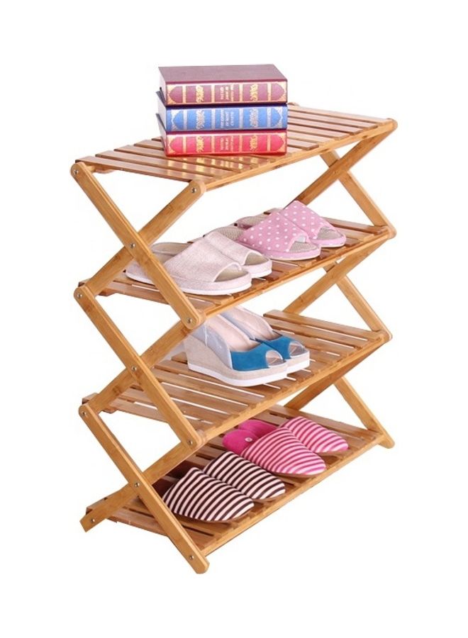 Natural Bamboo 4 Tier Organizer Storage Shelf Brown 50cm - Image 1