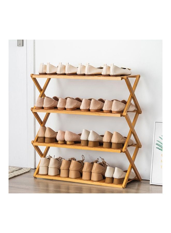 Natural Bamboo 4 Tier Organizer Storage Shelf Brown 50cm - Image 2