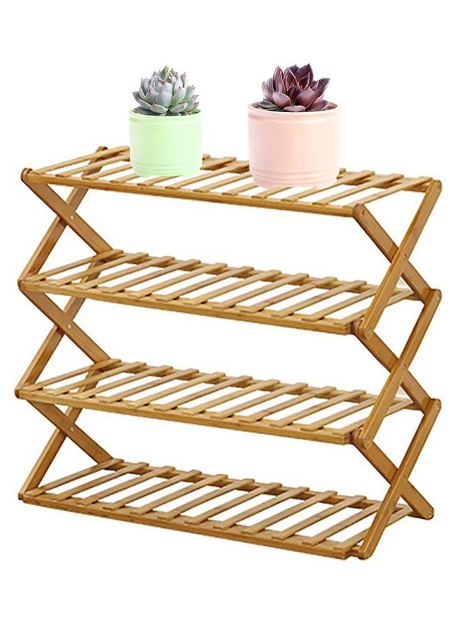 Natural Bamboo 4 Tier Organizer Storage Shelf Brown 50cm - Image 3