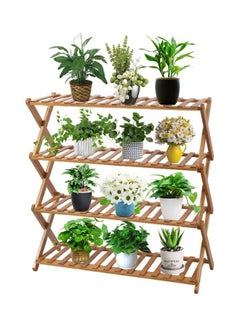 ماركة غير محددة رف حامل للنباتات مكون من 4 طبقات بني 50سم  - Image 1