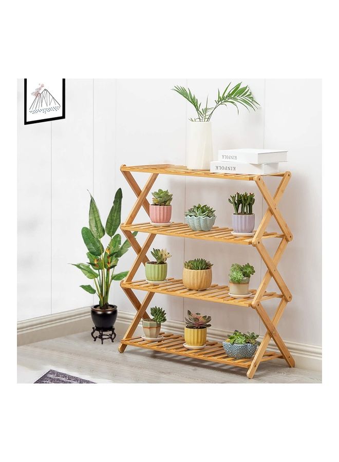 4 Tier Plant Stand Shelf Brown 50cm  - Image 2