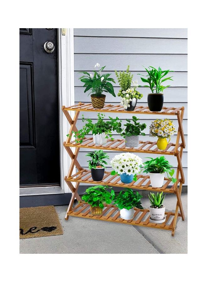 4 Tier Plant Stand Shelf Brown 50cm  - Image 3