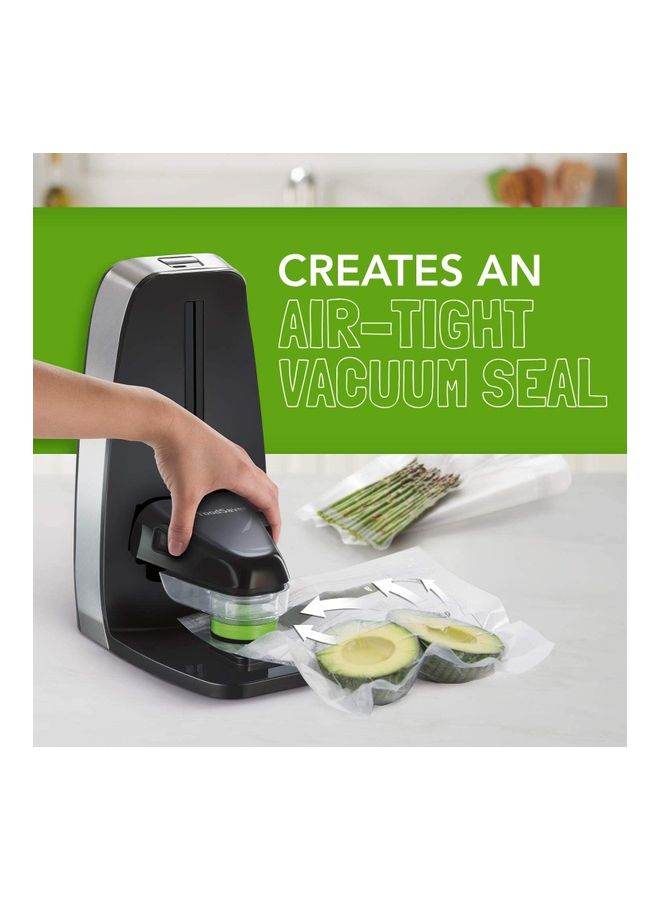 FoodSaver - Fresh Food Vacuum Sealer System with Food Storage Container and 5 Storage Bags, FFS010 Black/Grey/Green 31.5x26.2x18.5cm - Image 1