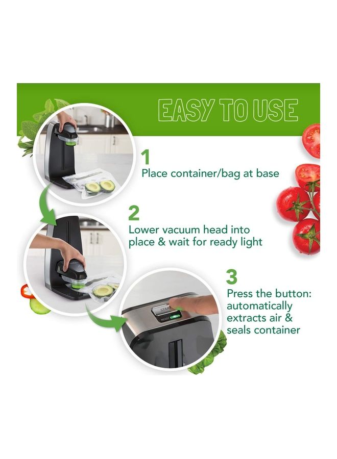 FoodSaver - Fresh Food Vacuum Sealer System with Food Storage Container and 5 Storage Bags, FFS010 Black/Grey/Green 31.5x26.2x18.5cm - Image 1