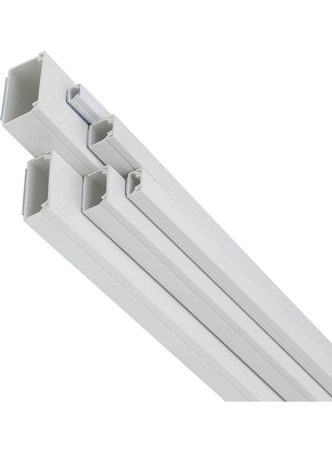 3-Piece Pvc Floor Trunking Self Adhesive White 10 x 10mm - Image 1