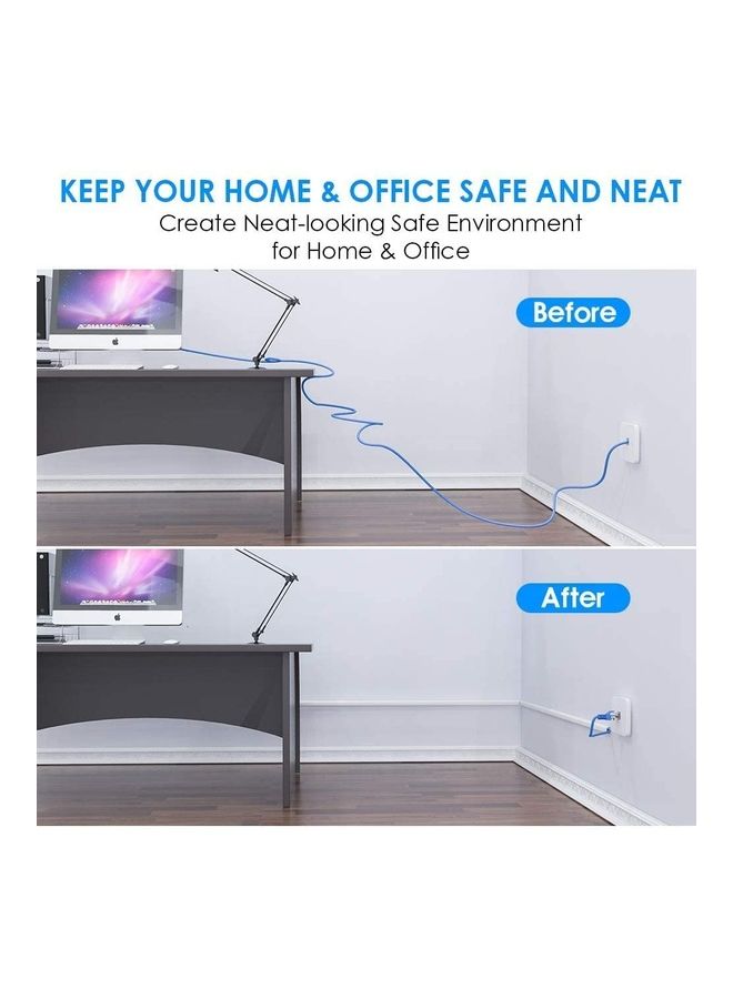 3-Piece Pvc Floor Trunking Self Adhesive White 10 x 10mm - Image 3