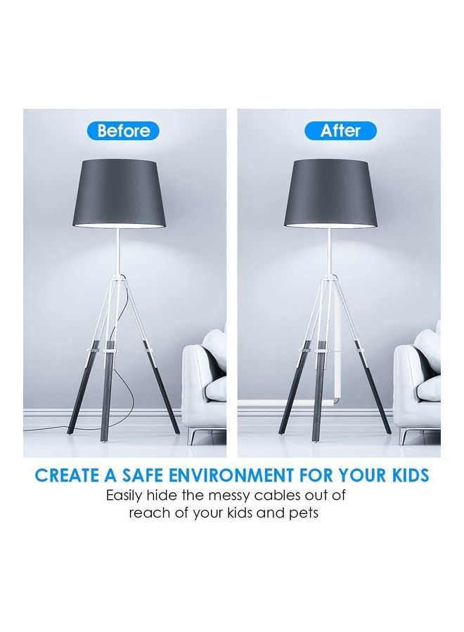 3-Piece Pvc Floor Trunking Self Adhesive White 38 x 25mm - Image 2