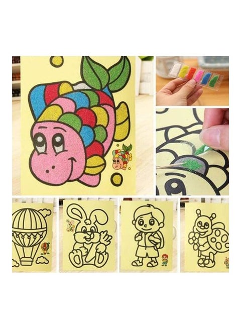 5-Piece DIY Color Sand Painting Drawing Art Crafts 20x24cm