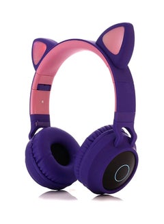 Cat Ear Over-Ear Bluetooth Headset Purple/Pink