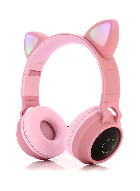 Generic Cat Ear Over-Ear Bluetooth Headset Pink Best Price KSA - Main Image
