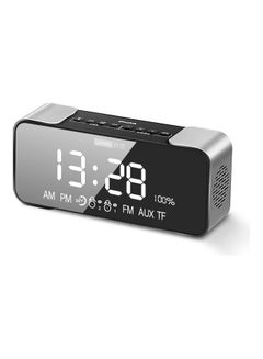 Portable Bluetooth Speaker With Dual Alarm Display Black/Black