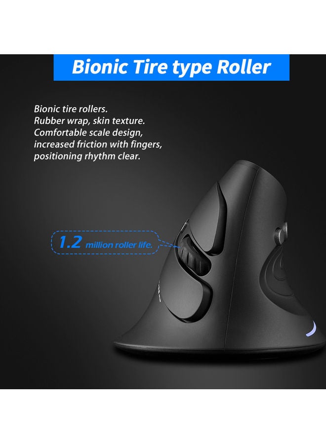 ZELOTES - Wireless Vertical Mouse Black - Image 1