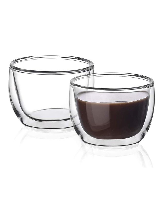 XiuWoo Set Of 2 Double Walled Espresso Glasses With Handle multicolour - Image 1