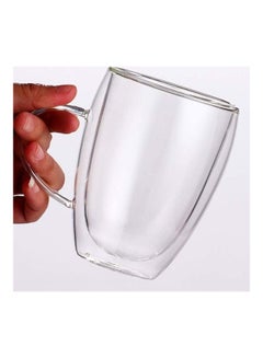XiuWoo Set of 2 Double Wall Glass Mugs Coffee Cups multicolour 450mm  - Image 3