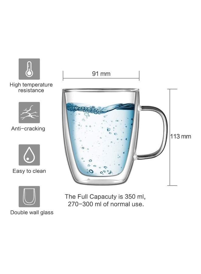 XiuWoo Double Walled Coffee Glasses Mugs multicolour 350mm - Image 3