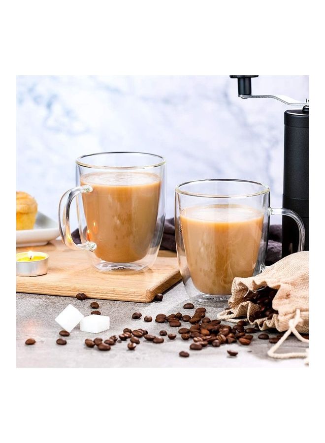 XiuWoo Double Walled Coffee Glasses Mugs multicolour 350mm - Image 4