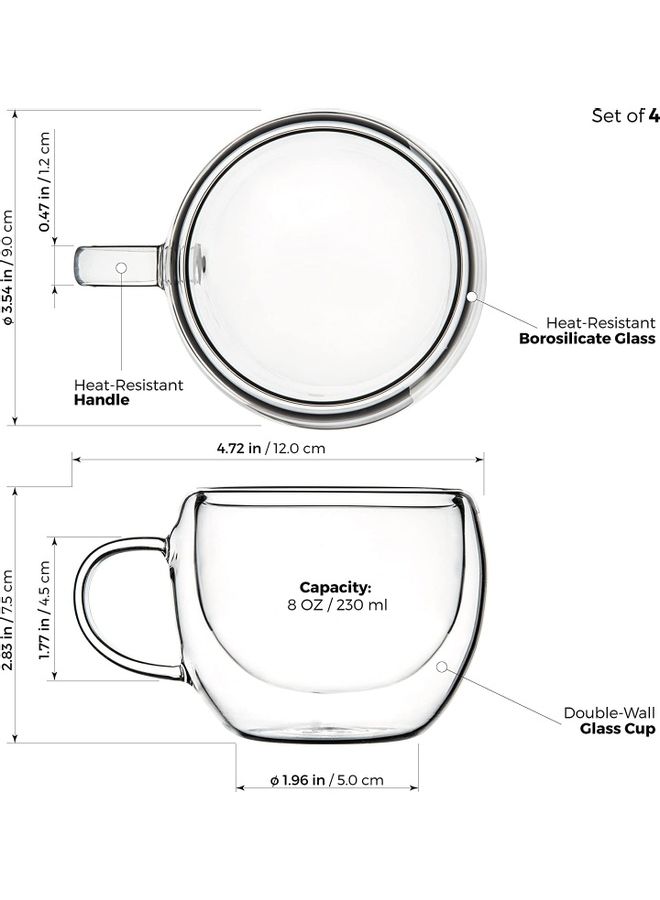 Set of 4 Double Wall Glasses With Handle multicolour 230mm - v1609062555/N43319232A_5