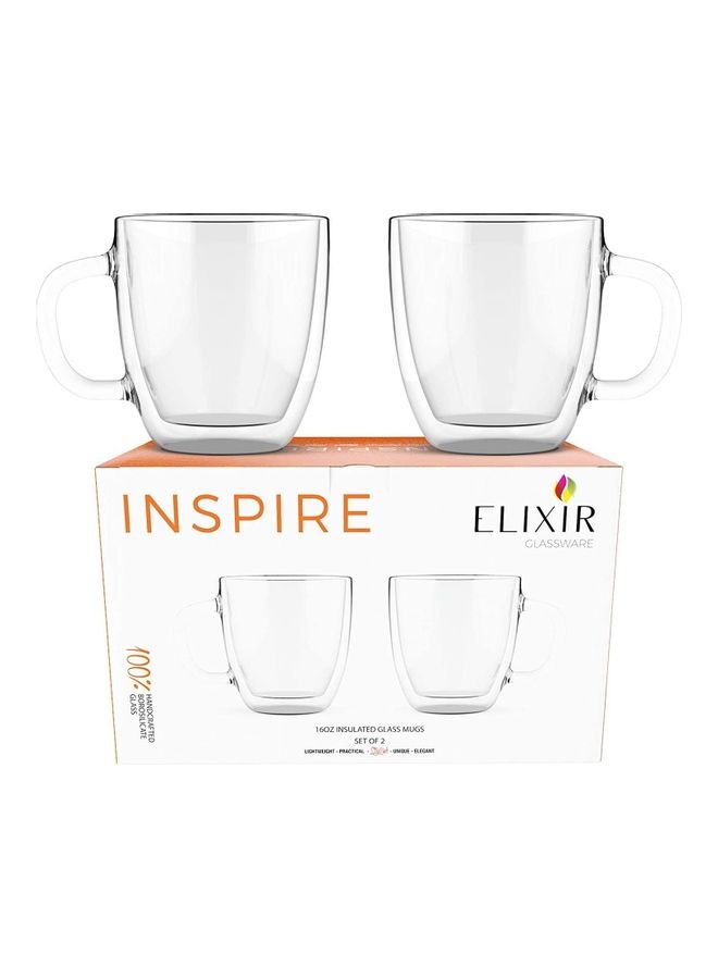 XiuWoo - Set Of 2 470 Ml Large Coffee Mugs multicolour 470mm - Image 1