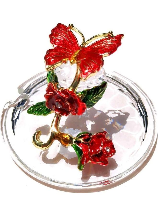XiuWoo Butterfly Glass Tea Cups Coffee Mugs With Lid Spoon and Saucer multicolour 250mm  - Image 3