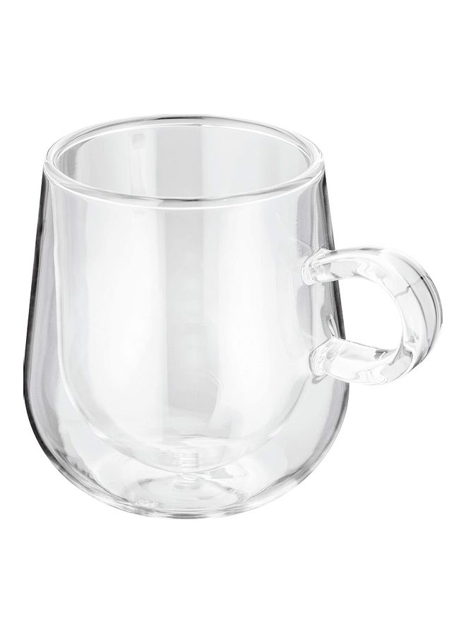 XiuWoo - Set of 2 Double Walled Glass Small Coffee Cups With Handle multicolour 275mm - Image 1