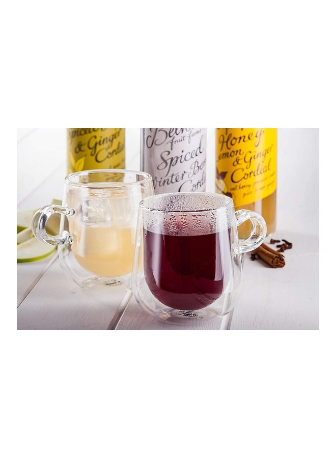 XiuWoo - Set of 2 Double Walled Glass Small Coffee Cups With Handle multicolour 275mm - Image 1