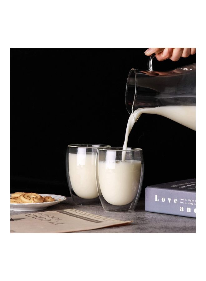 شو وو طقم أكواب قهوة من الزجاج بجدار مزدوج من 4 قطع متعدد الألوان 350مم - Image 3