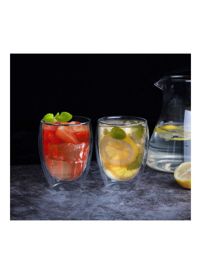 شو وو طقم أكواب قهوة من الزجاج بجدار مزدوج من 4 قطع متعدد الألوان 350مم - Image 4