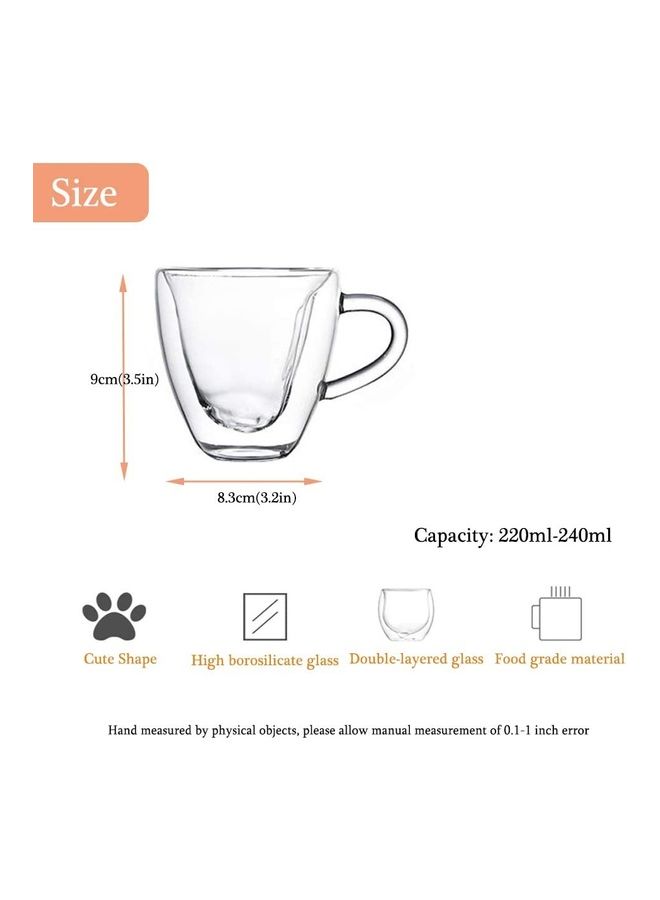 XiuWoo Double Wall Glasses Cup multicolour 230mm - Image 2