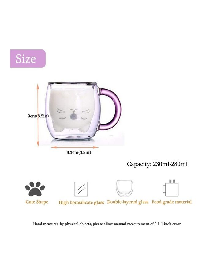 XiuWoo Double Wall Glasses Cup multicolour 230mm - Image 4