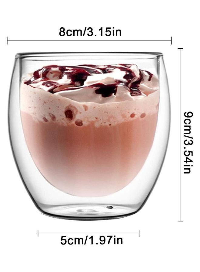 XiuWoo Latte Glass Coffee Cups multicolour 250mm - Image 2