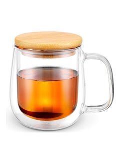XiuWoo Coffee And Tea Cup Mug With Wooden Lid multicolour 250mm  - Image 1