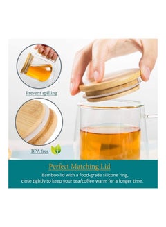 XiuWoo Coffee And Tea Cup Mug With Wooden Lid multicolour 250mm  - Image 2
