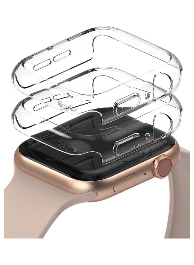 Ringke - 2-Piece Slim Case Compatible With Apple Watch Series 6/5/4/SE Clear - Image 1