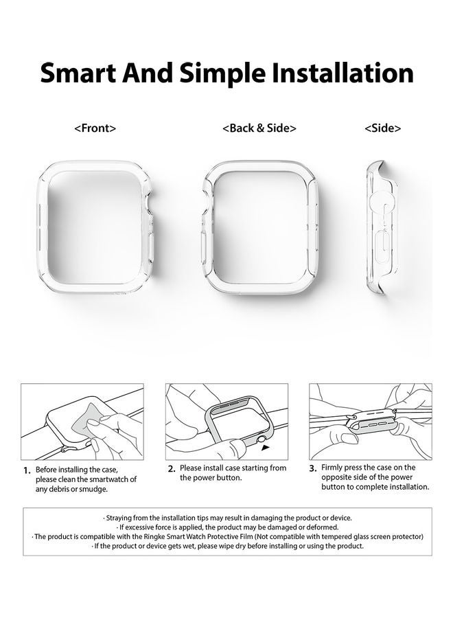 Ringke - 2-Piece Slim Case Compatible With Apple Watch Series 6/5/4/SE Clear - Image 1