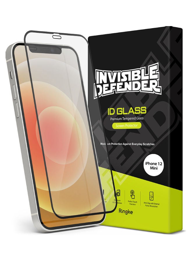 Ringke Tempered Glass Screen Protector Invisible Defender For Apple iPhone 12 Mini ID Full Glass Black - Image 1