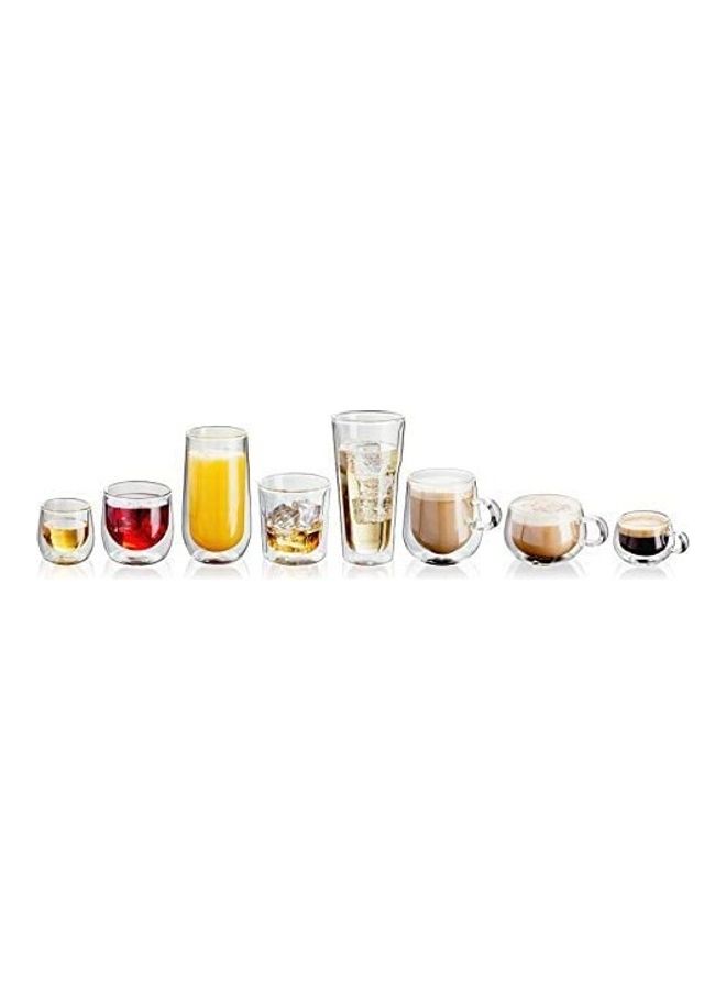 XiuWoo Set of 2 Double Walled Glass Small Coffee Cups With Handle multicolour 275mm - Image 3