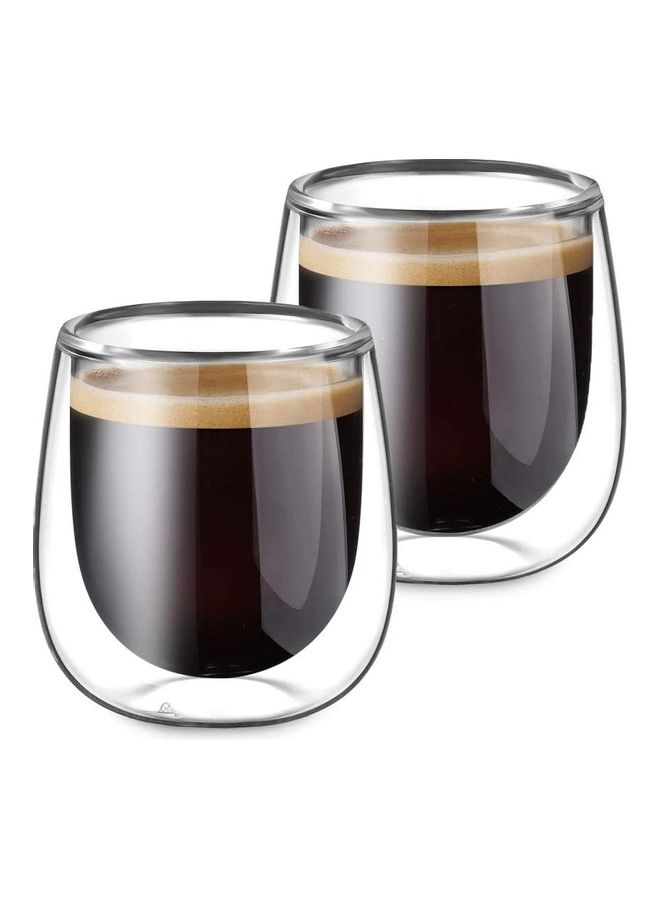 XiuWoo - 2 Pieces Double Walled Coffee Glasses Mugs multicolour - Image 1