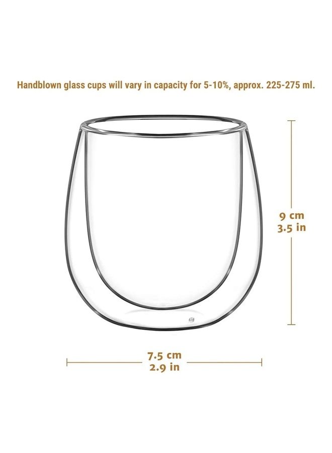 XiuWoo 6 Pieces Double Walled Coffee Glasses Mugs multicolour  - Image 2