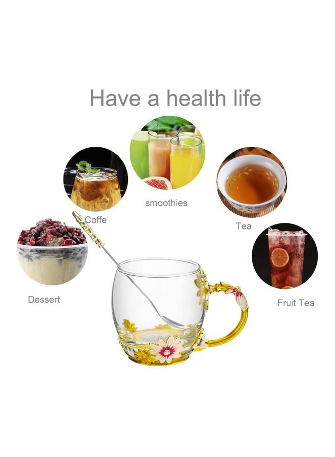 XiuWoo Coffee And Tea Cup With Steel Spoon multicolour 250mm - Image 3