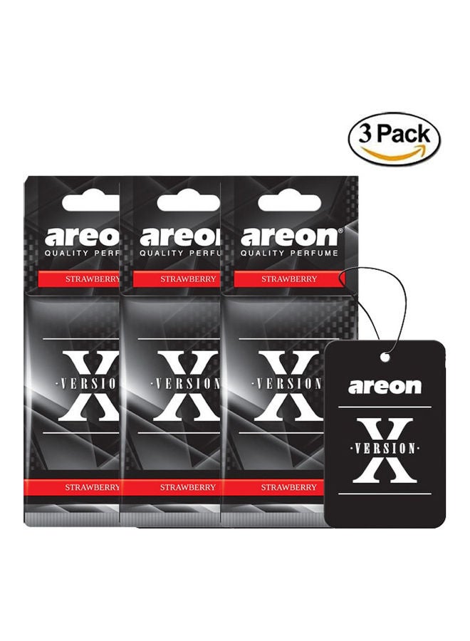 Areon 3 Pack X Car Air Fragrance -Version Strawberry