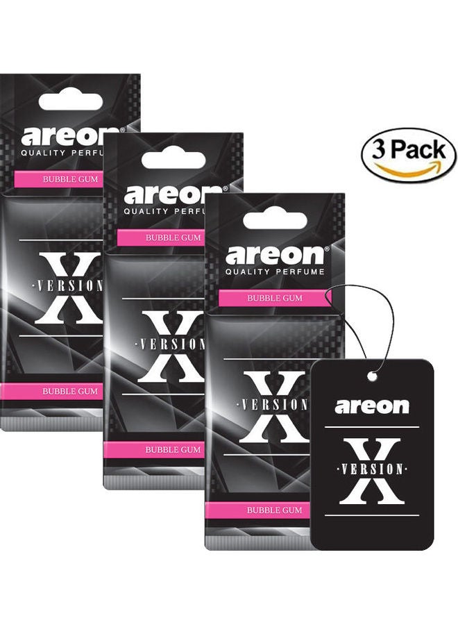Areon 3 Pack Car Air Fragrance X-Version Bubble Gum