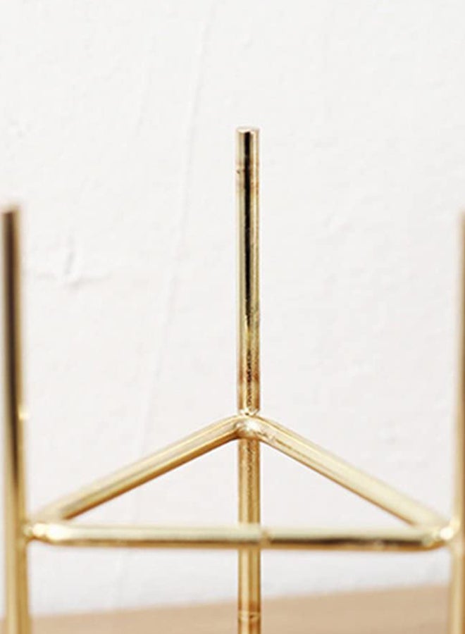 شاربدو وعاء للزراعة المائية مصنوع من السيراميك ومزود بحامل على شكل زهرة أبيض/ذهبي - Image 3