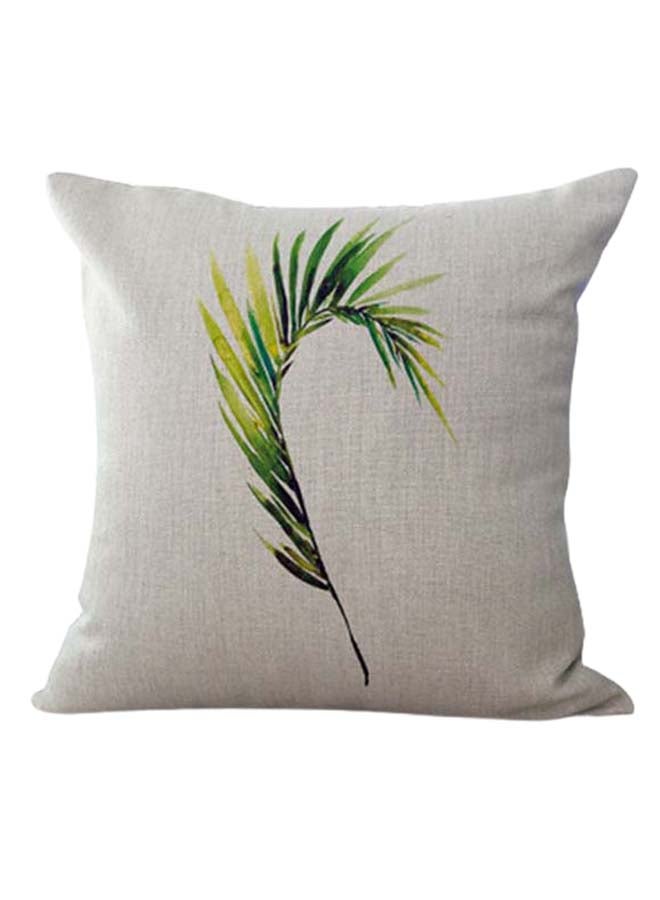 Decorative Printed Throw Pillow White/Green/Yellow