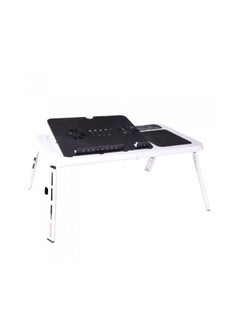 Huayang E-Stand Foldable Laptop Table With 2 Cooling Fan White/Black 