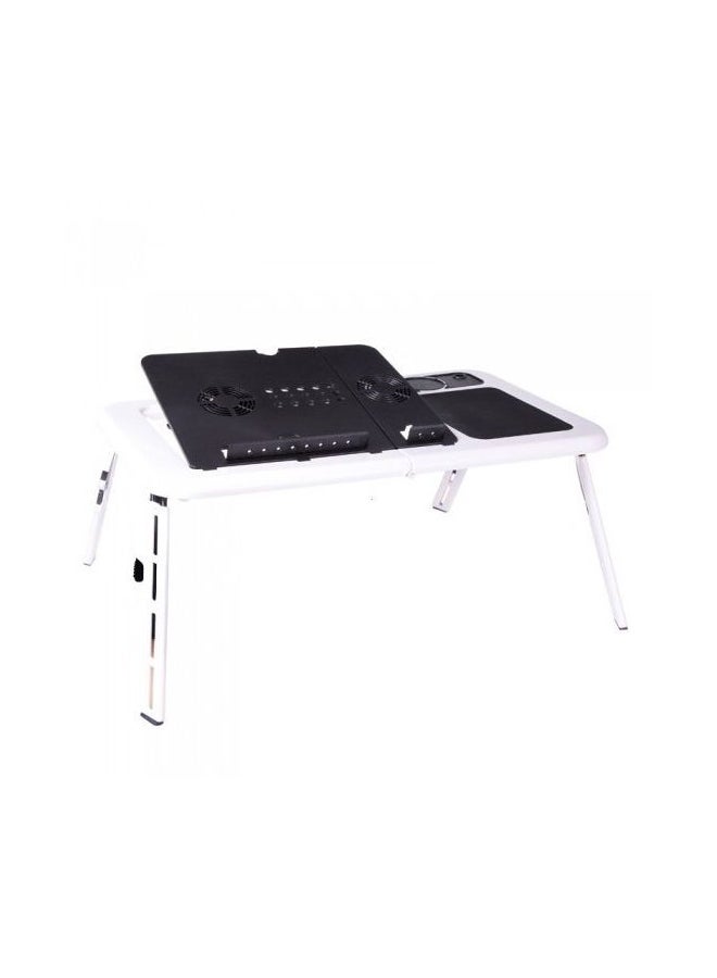 Huayang E-Stand Foldable Laptop Table With 2 Cooling Fan White/Black 