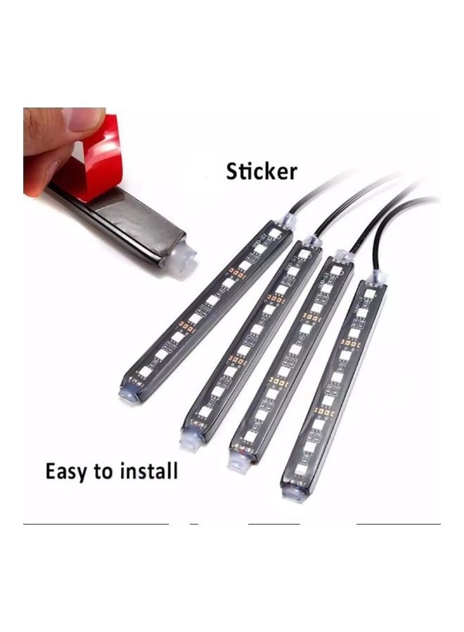 Generic 4-Piece LED Car Strip Light With Remote 