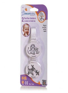 2-Piece Lion And Zebra Pacifier Holder