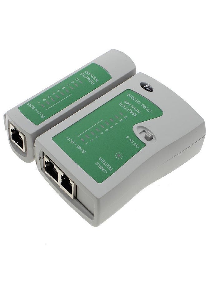 ماركة غير محددة مجموعة اختبار كابل شبكة LAN لشبكة إيثرنت Cat5 RJ45 RJ11 RJ12 أبيض/أخضر  - Image 1