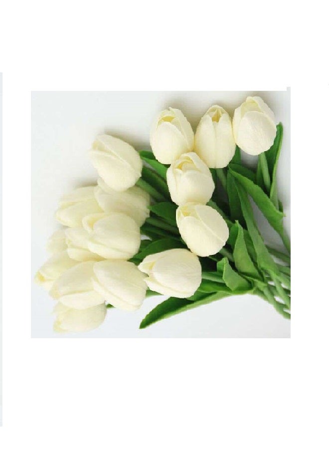 Artificial Decorative Flower White/Green 34centimeter - v1609077978/N23508227A_1